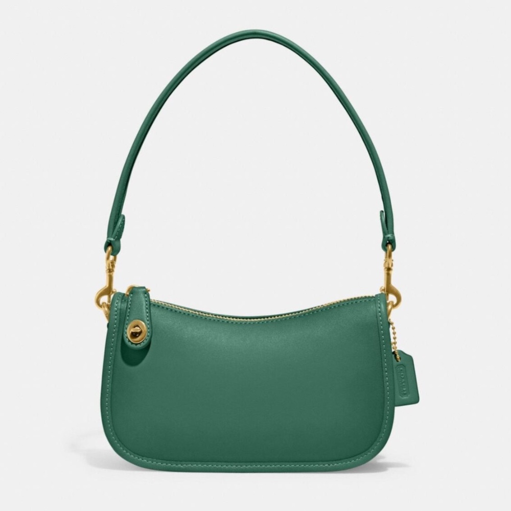 Coach Swinger 20 in Bright Green with Brass hardware